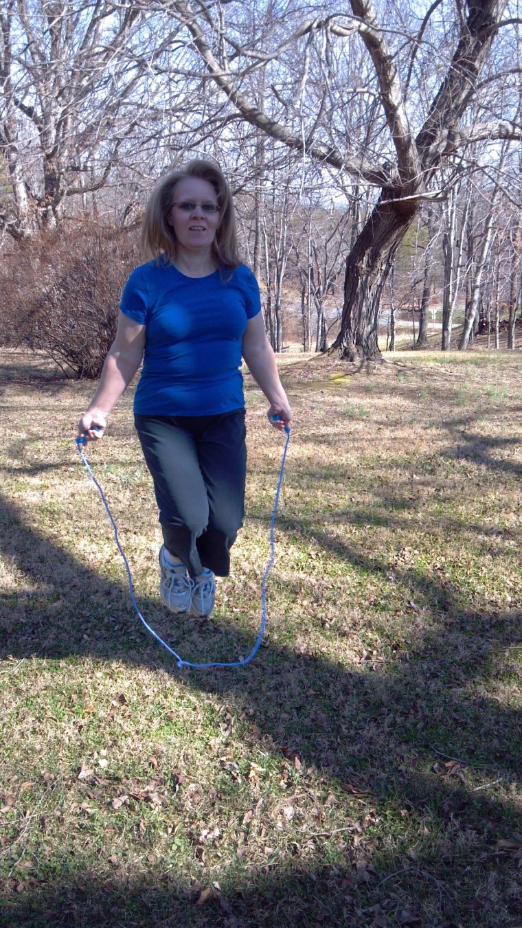 Pamela Beyer is jumping with joy after losing 85 pounds. Way to go, Pamela!
