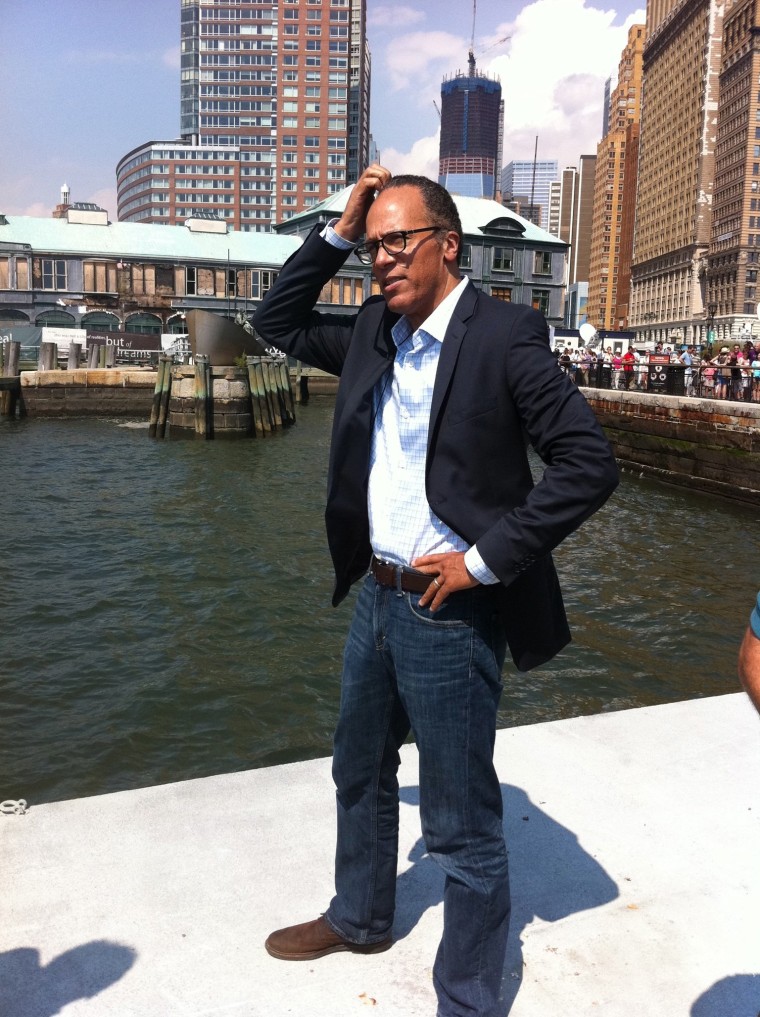 The water shot was taken a couple of days before the tropical storm hit NYC. I was along the water's edge at Battery Park desperately trying to compose my thoughts before shooting an on-camera standup. A colleague took this.