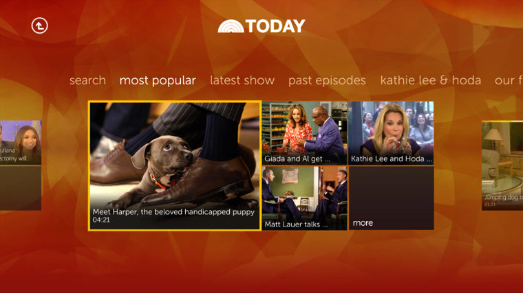 The new custom TODAY.com app on Xbox 360 will enable you to find the most popular videos of the day simply by asking for them vocally.