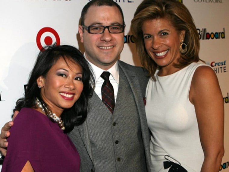 TODAY senior producer Melissa Lonner stands with Hoda Kotb and Billboard's Bill Werde.