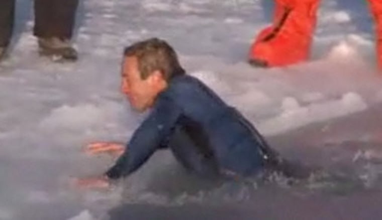 Ben Fogle after he jumped into Arctic waters.