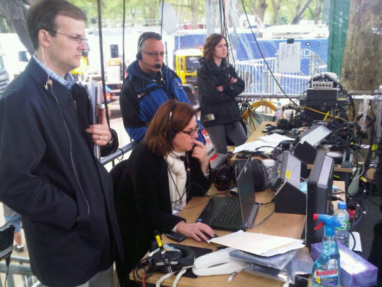 Our TODAY senior production staff hard at work on set at Buckingham Palace.