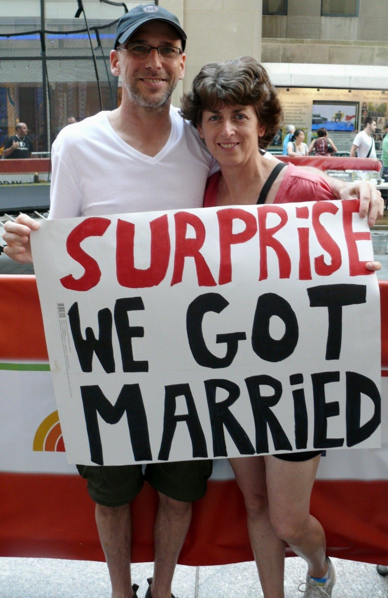 Congratulations to Annette and Wilbur Kossmann who surprised everyone on the plaza today!