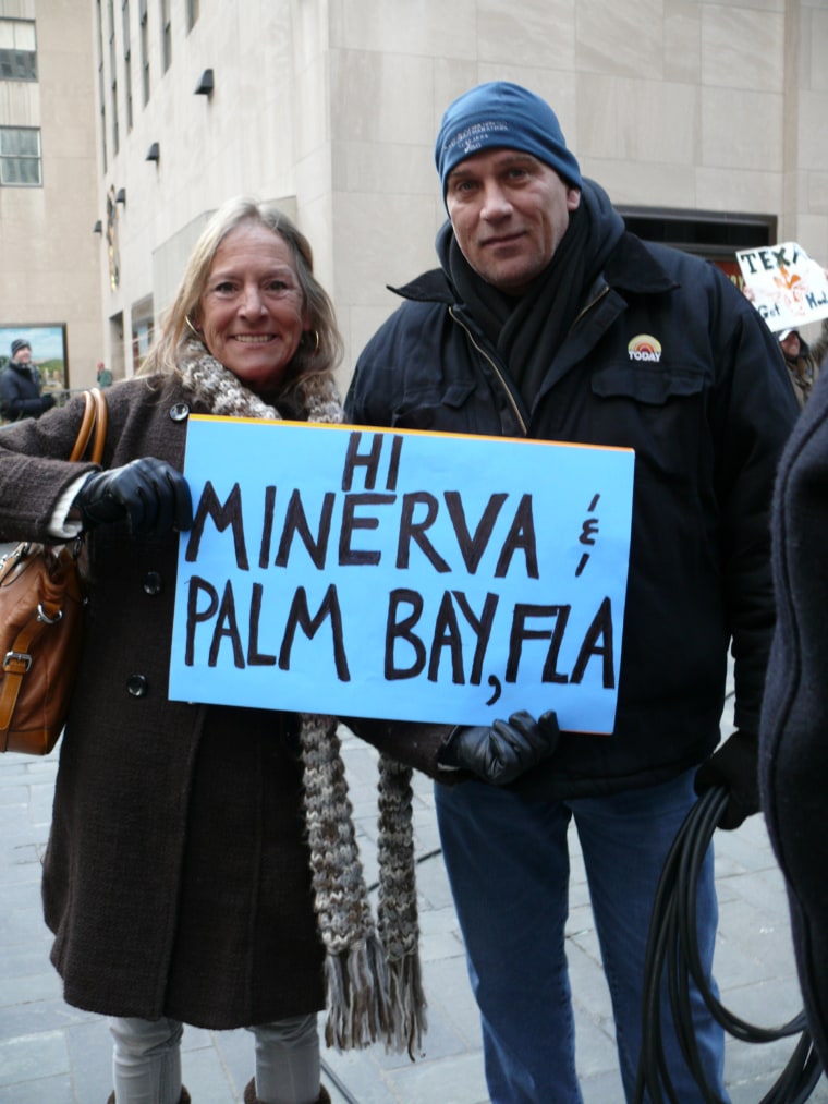 TODAY Show Employee met fellow Mineran resident on the plaza.
