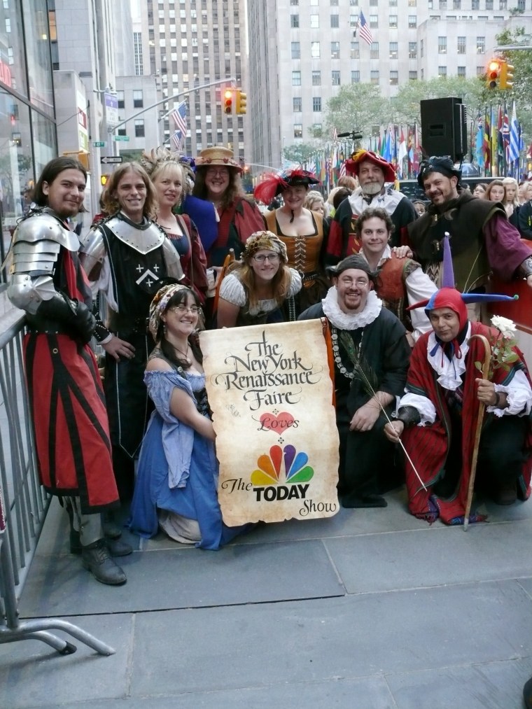 Performers from The New York Renaissance Faire (renfair.com) at TODAY. Huzzah!