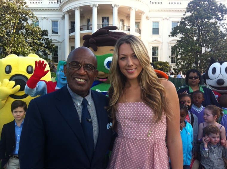 Al Roker stands with singer Colbie Caillat.