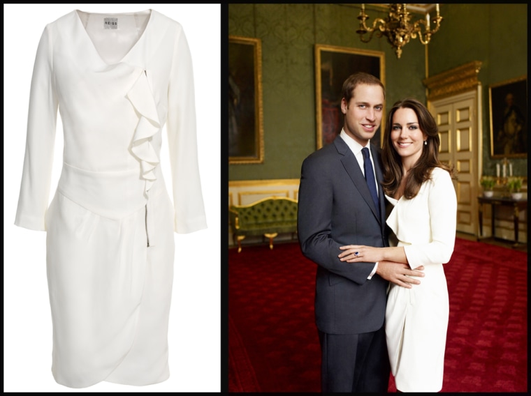 The dress that Kate Middleton wore during her engagement photo session can be yours for $325 at Reiss online and available in stores beginning Feb. 7.