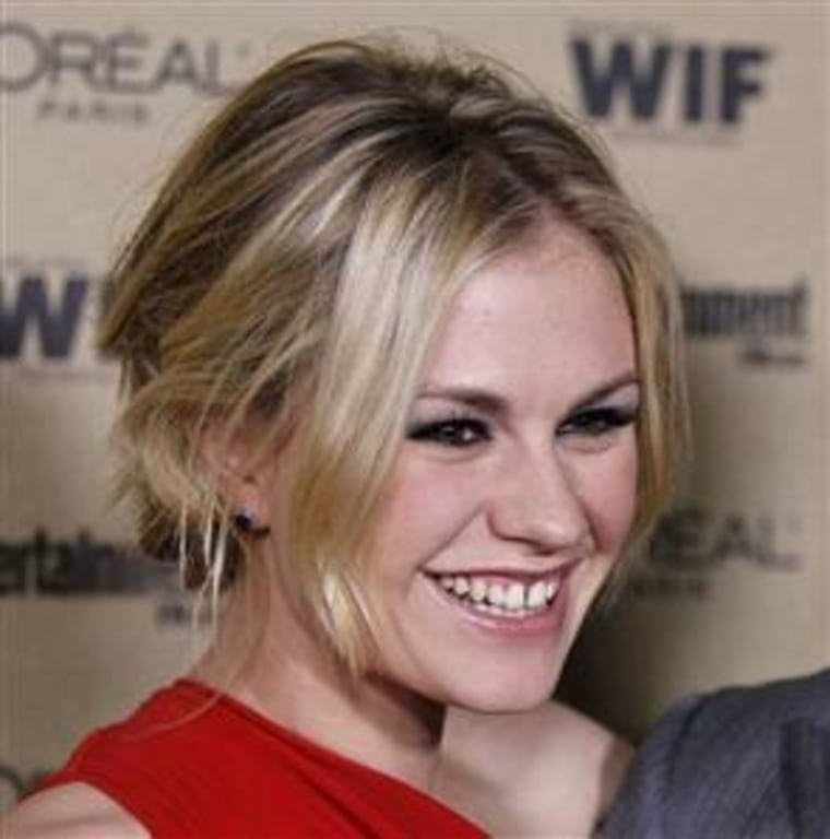 Anna Paquin flashes her diastema at the Entertainment Weekly and Women in Film pre-Emmy Party in West Hollywood, Calif., on Aug. 27.