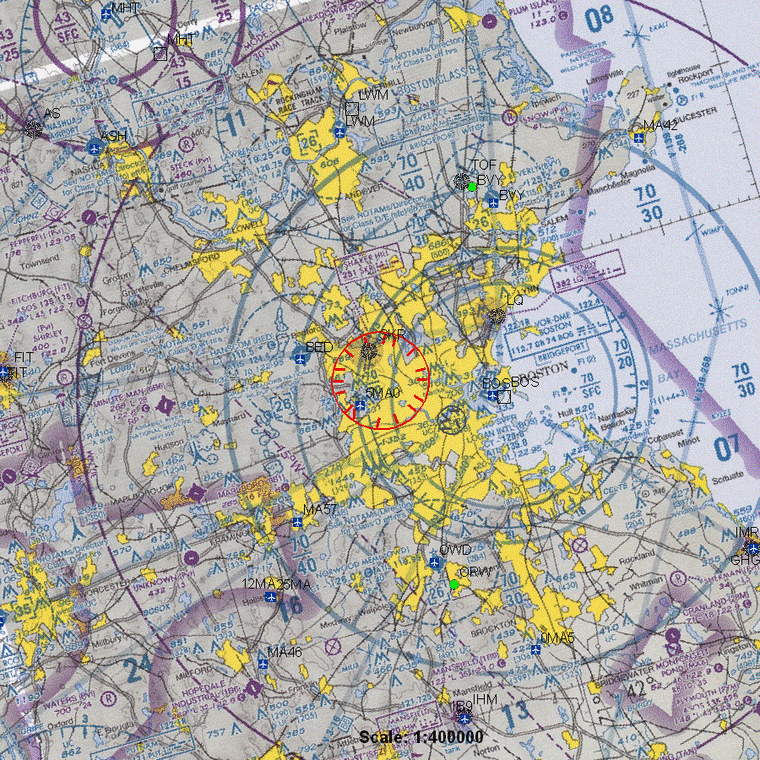 Map of FAA's no-fly zone over Watertown.