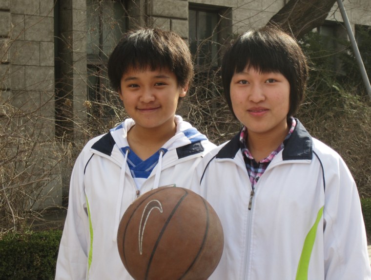 Wang Wenyi, left, is a 15-year-old student at Yucai Middle High School in Shenyang, China, the same school Lu Lingzi, the Chinese victim of the Boston bombing attended. Referring to Lu's death, she said,