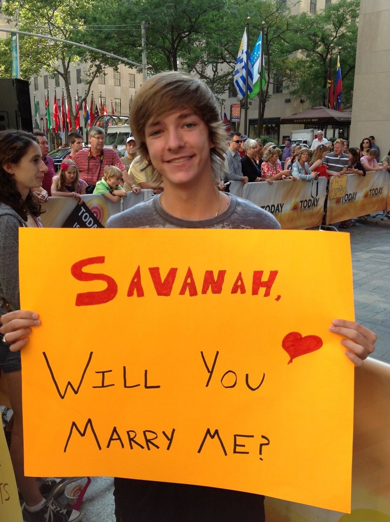This young man is still waiting for your answer Savannah…