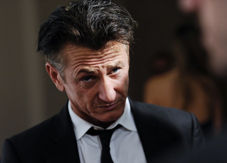Sean Penn was in no mood to talk politics with his former \"Colors\" co-star Maria Conchita Alonso.