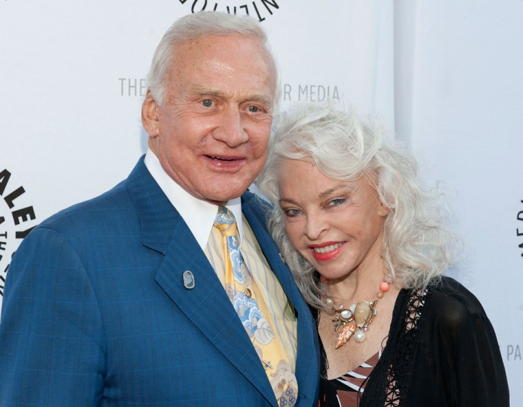 Buzz Aldrin and his wife Lois in Beverly Hills, Calif., on June 7.
