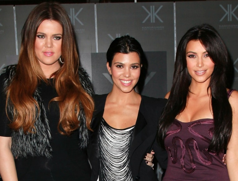 Kim Kardashian, right, with sisters Khloe and Kourtney, was voted most annoying celebrity in a recent survey.