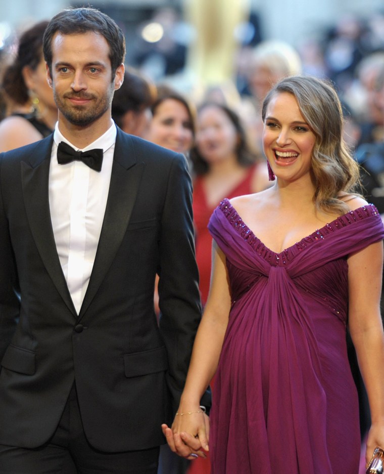 Natalie Portman and Benjamin Millepied at the Academy Awards on Feb. 27.