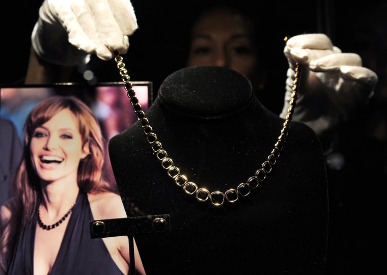 A Robert Procop necklace, part of the \"Style of Jolie Exhibition\" is seen in Beverly Hills.
