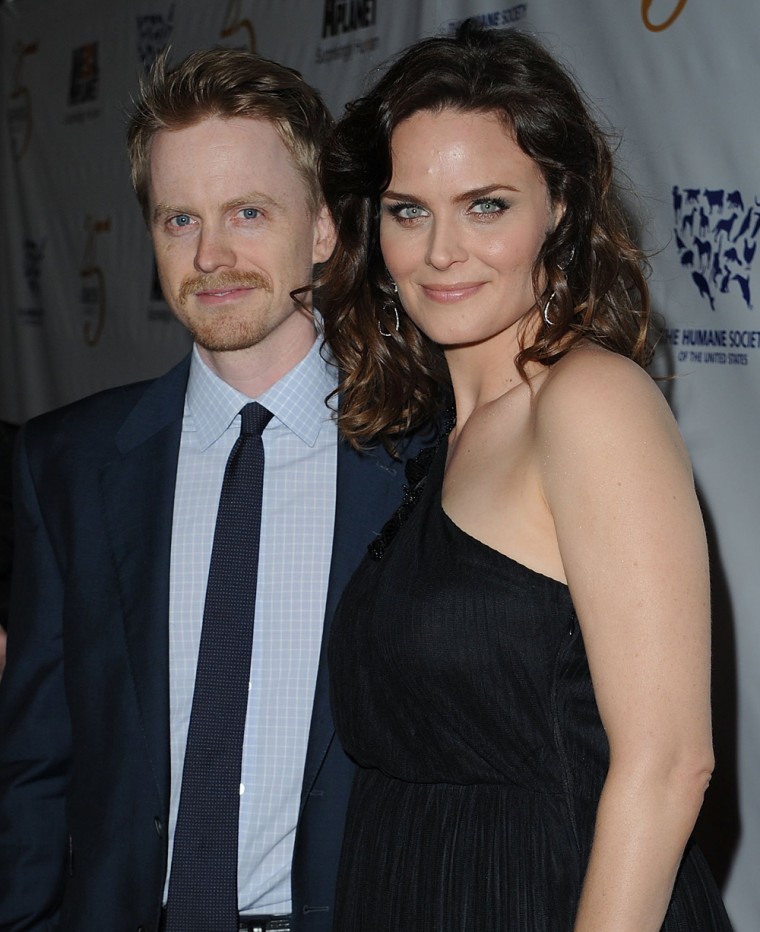 Emily Deschanel and David Hornsby in L.A. on March 19.