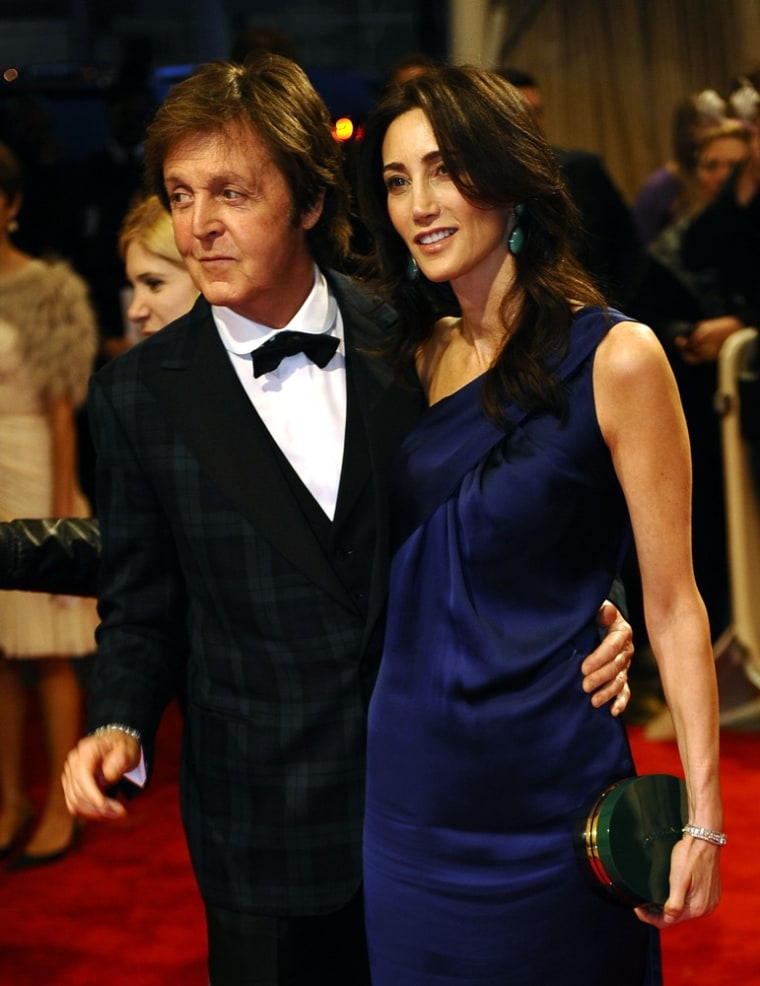 Paul McCartney and Nancy Shevell attend the Costume Institute Gala at The Metropolitan Museum of Art in New York on May 2.