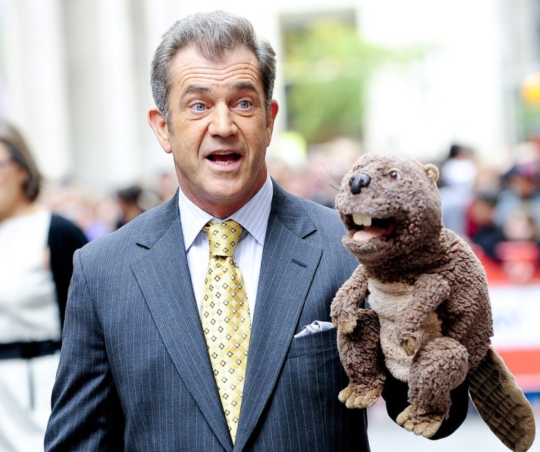 Mel Gibson films a scene for \"The Beaver\" in New York in October, 2009.