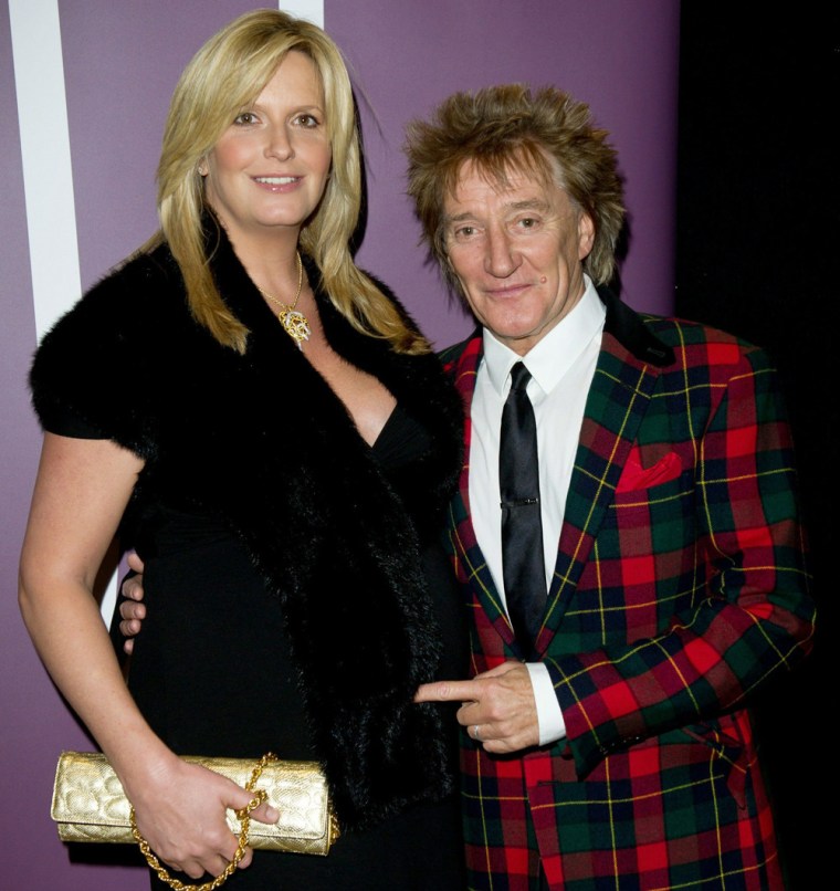 Rod Stewart and Penny Lancaster Stewart at the Natural History Museum in London on Feb. 3.