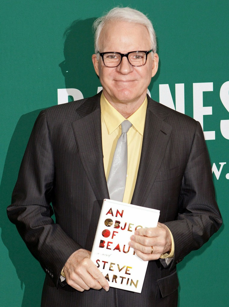 Steve Martin promotes \"An Object Of Beauty\" in New York on Nov. 23.
