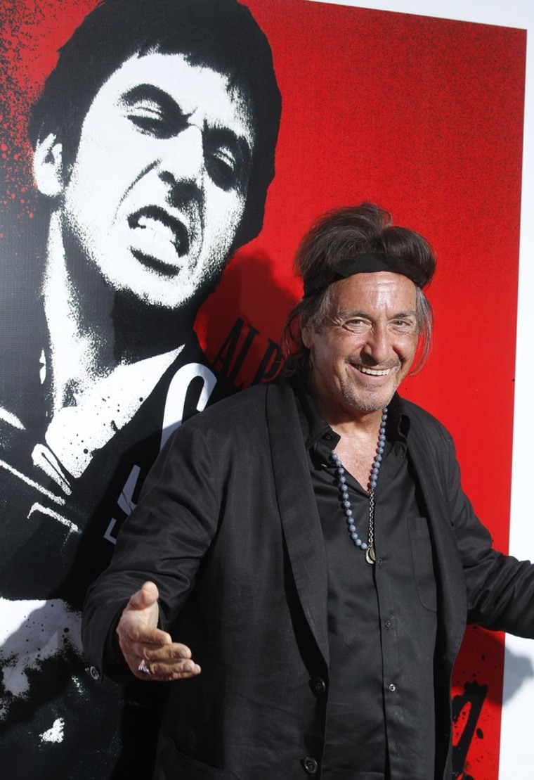 Al Pacino arrives at the Blu-ray disc launch party for the 1983 film \"Scarface\" in Los Angeles, on Aug. 23.