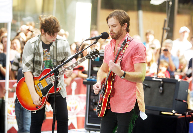 Matthew and Caleb Followill of Kings of Leon perform on TODAY in July, 2009.