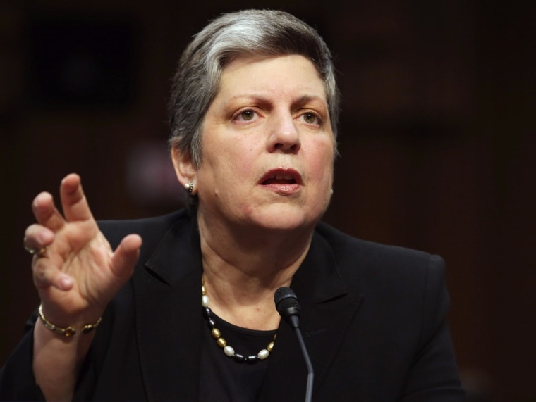 Homeland Security Secretary Janet Napolitano testifies before the Senate Judiciary Committee on Capitol Hill, April 23, 2013.