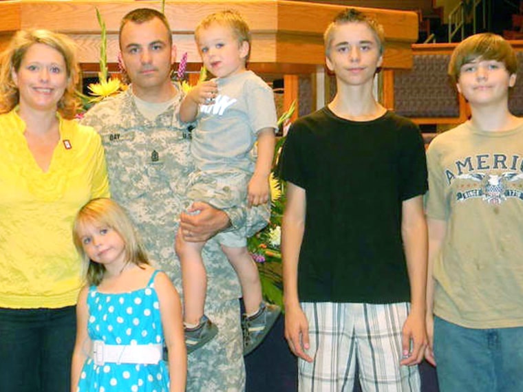 Wendy Day, pictured here with her husband Kevin and their children.