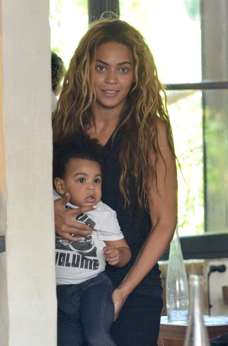 Beyonce Knowles and daughter Blue Ivy Carter in Paris on Thursday.