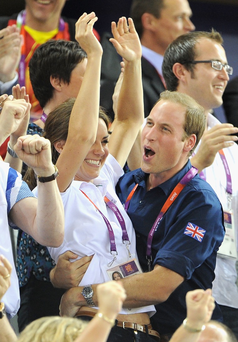 LONDON, ENGLAND - AUGUST 02:  Catherine, Duchess of Cambridge and Prince William, Duke of Cambridge during Day 6 of the London 2012 Olympic Games at V...