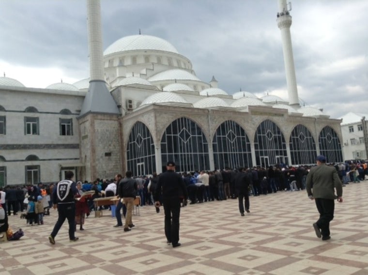 The Central Mosque in Makhachkala. Dagestan is the oldest Islamic republic in Russia.