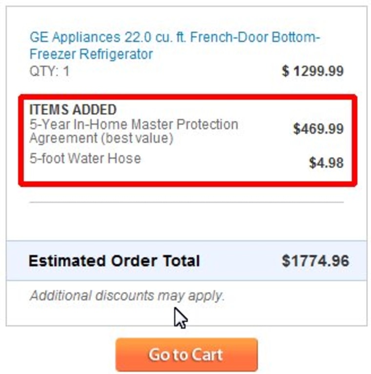 If you bought a fridge from Sears.com, you may have been hit with a $469.99 protection fee without you knowing it.