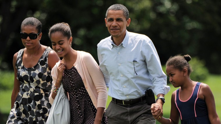 Malia, second from left, and Sasha Obama will have a well-funded education. Their parents have invested between $100,000 and $250,000 in a 529 college savings plan for the two girls.