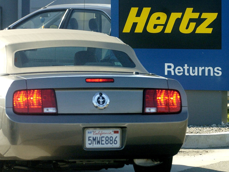 A Ford Mustang is returned to an Oakland, Calif., Hertz location.