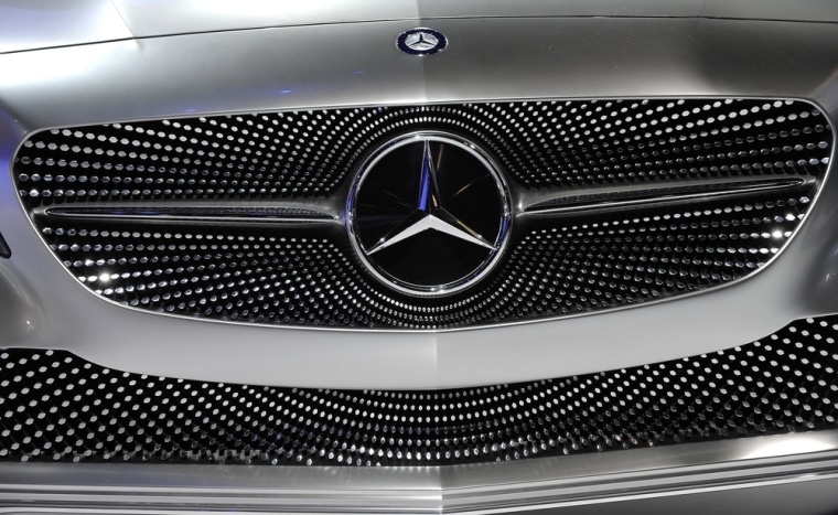 The front of the Mercedes-Benz Concept A Car is shown during the 2011 New York International Auto Show.