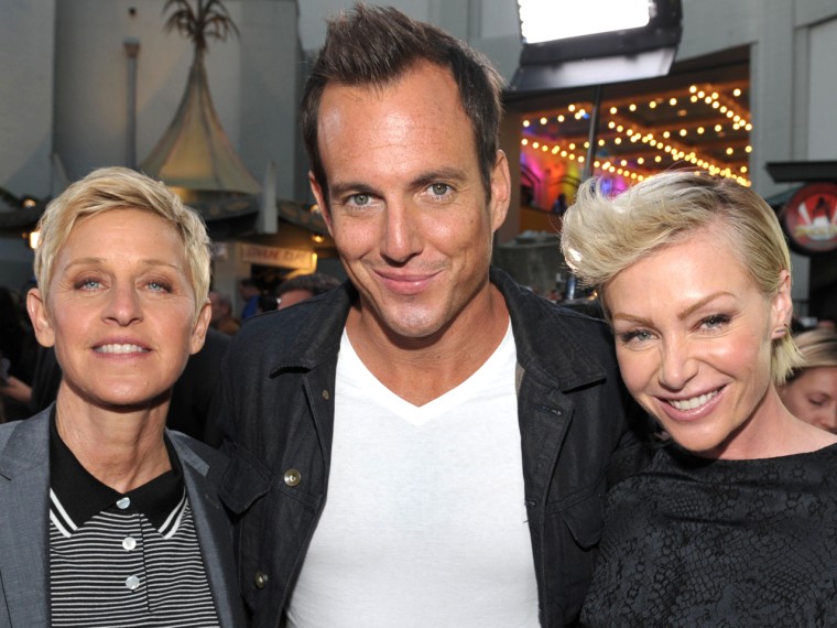 Image: Ellen DeGeneres , Will Arnett, and Portia de Rossi attend the season four premiere of "Arrested Development" at the TCL Chinese Theatre on ...