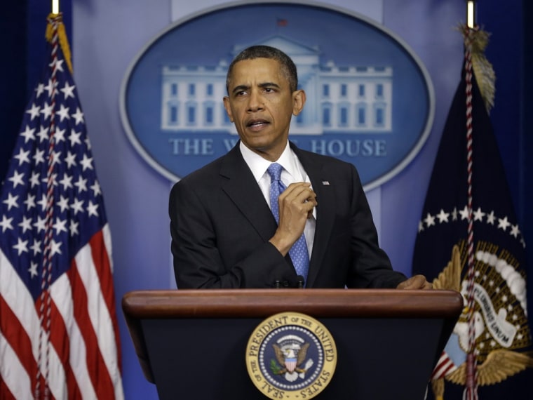 President Barack Obama arrives to answers questions during his new conference in the Brady Press Briefing Room of the White House on Tuesday, April 30, 2013.