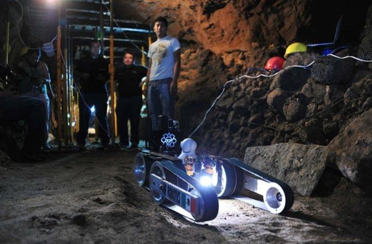 The archaeologists used a 3-foot-long, remote-controlled robot which was able to explore the last part of the tunnel.