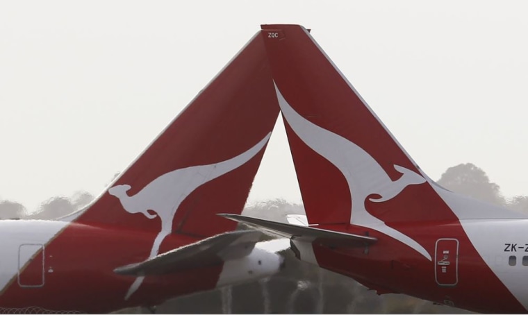 Two Qantas passenger jets