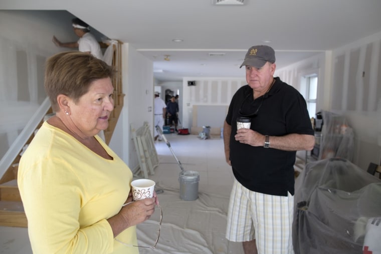 Christine and George Donley, both 63, are finally moving home after nine months of being displaced by Hurricane Sandy.