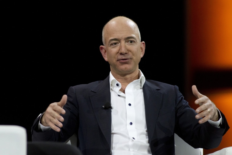 Amazon.com Chief Executive Officer Jeff Bezos speaks during a keynote speech with Amazon.com Chief Technology Officer Werner Vogels at the AWS Re:Inve...