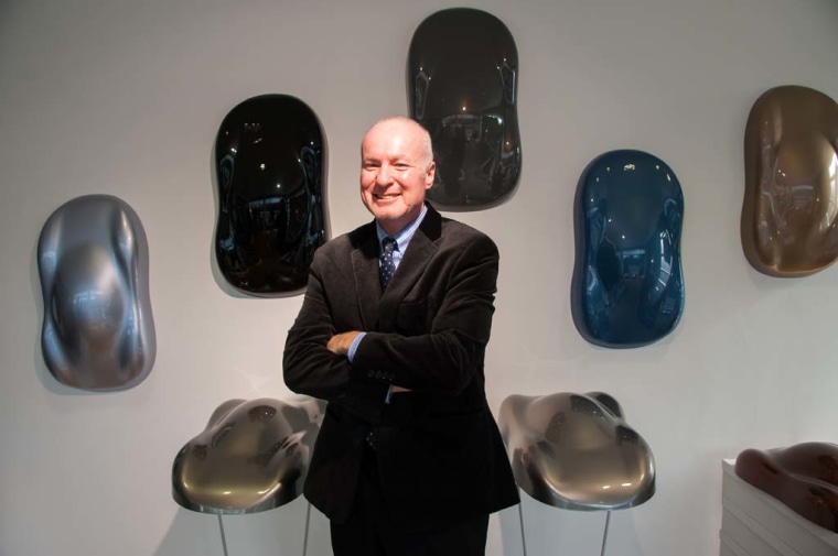 BASF color chief Paul Czornij with samples of paint colors for cars likely to be popular over the next few years.