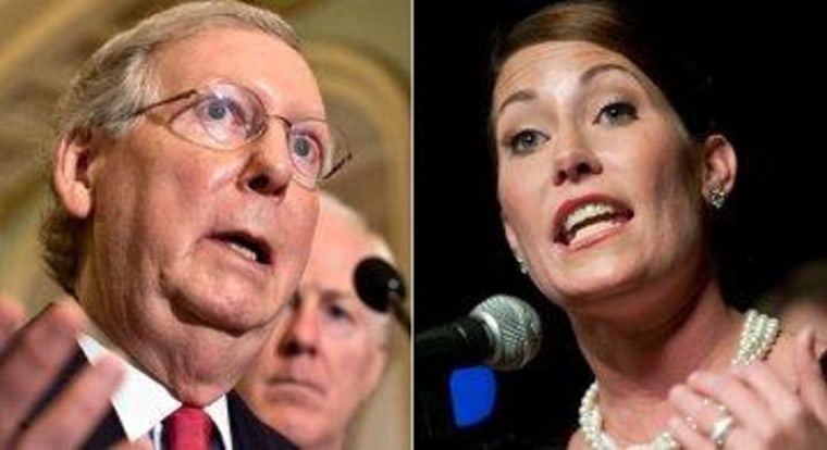 Senate Minority Leader Mitch McConnell (R-Ky.) and Kentucky Secretary of State Alison Lundergan Grimes