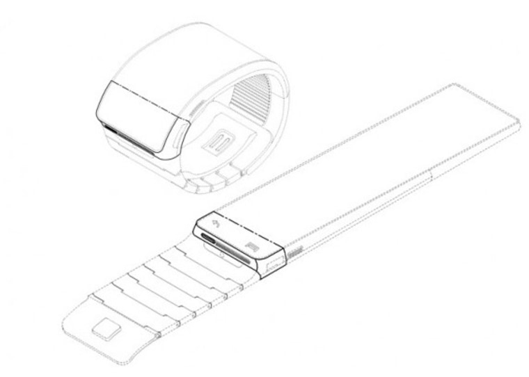 A drawing of Samsung's Galaxy Gear smartwatch, as shown in the company's trademark filing.