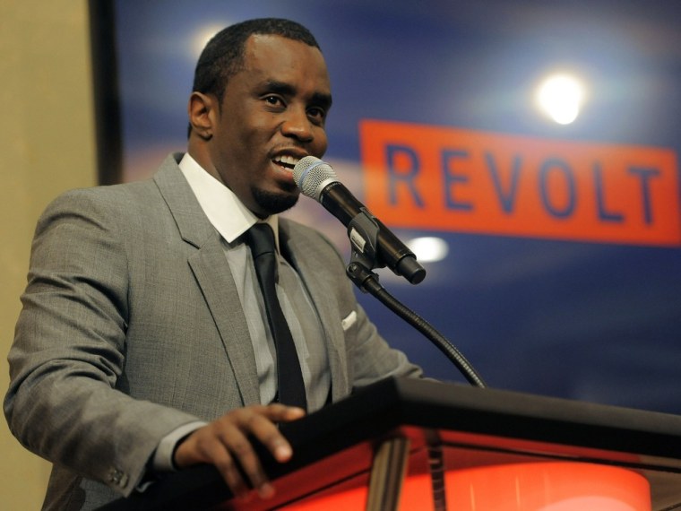 Sean Combs explains his vision for Revolt TV at a press event.