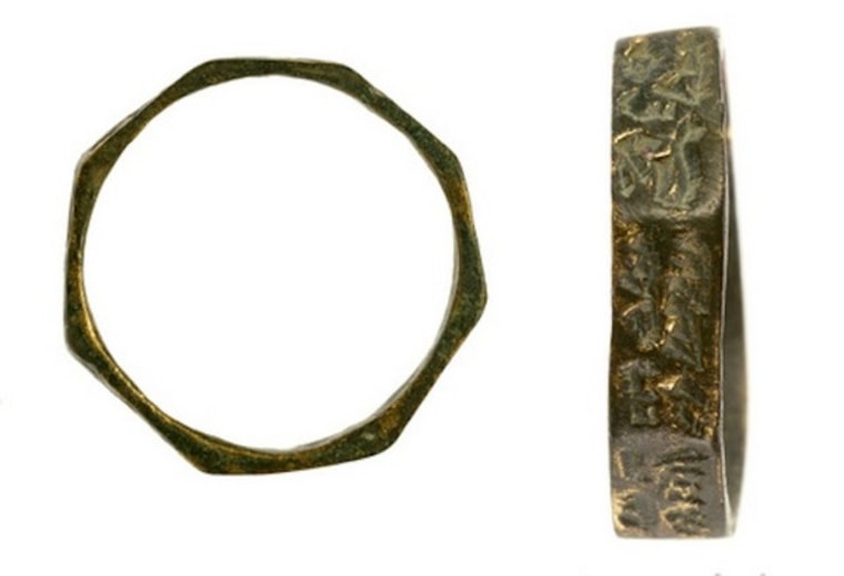 Bronze rings that were uncovered in the excavation at Apollonia.