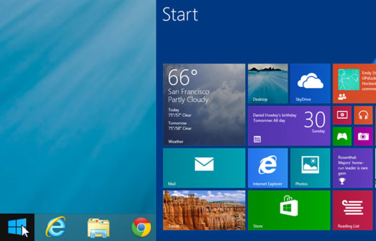 Windows 8.1 Desktop and Home screen