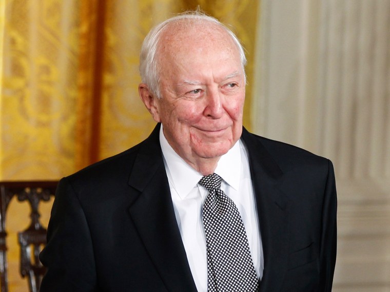 American artist and Medal of Freedom recipient Jasper Johns stands at the White House in Washington in 2011.