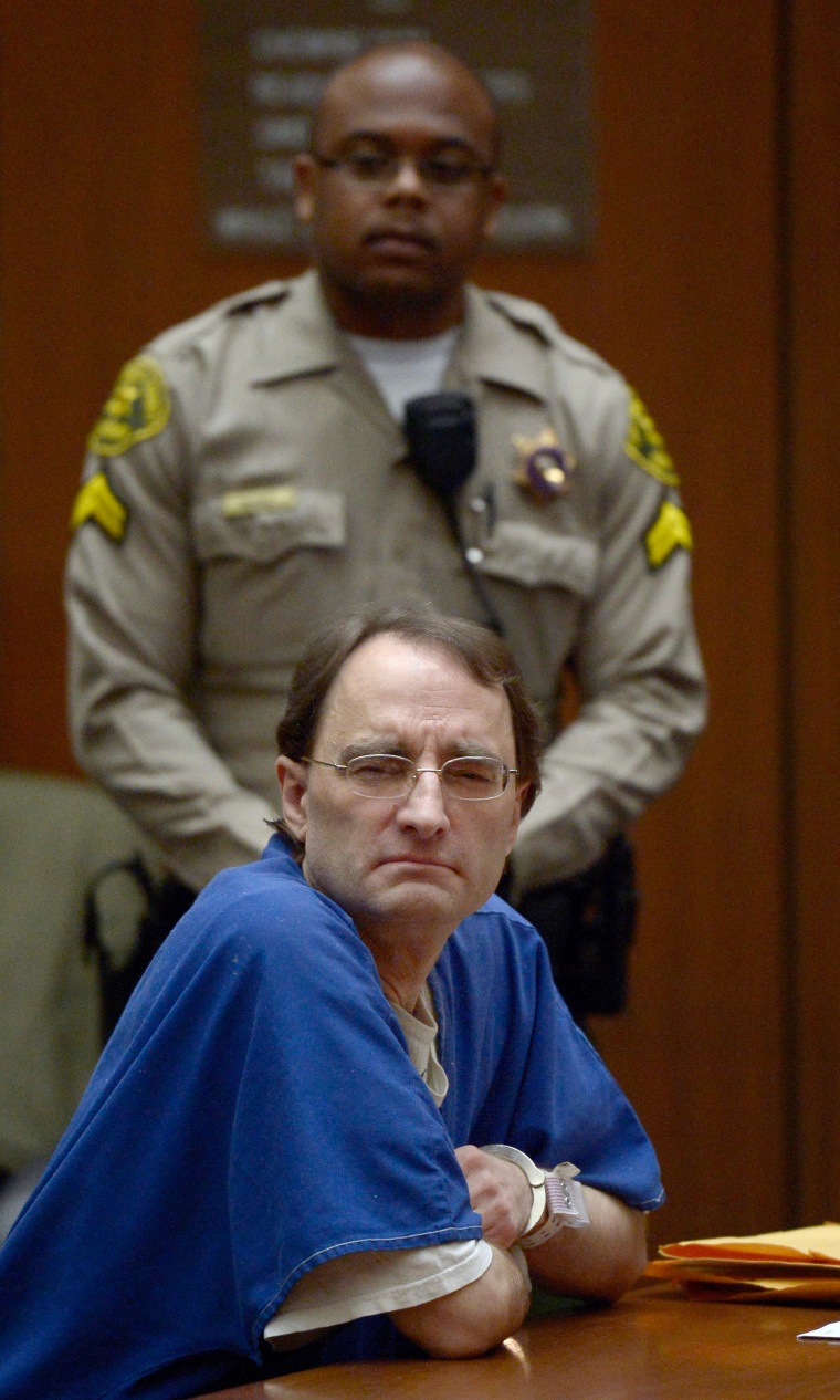 German national Christian Gerhartsreiter listens as the judge reads his sentence for murder at the Superior Court in Los Angeles, California.